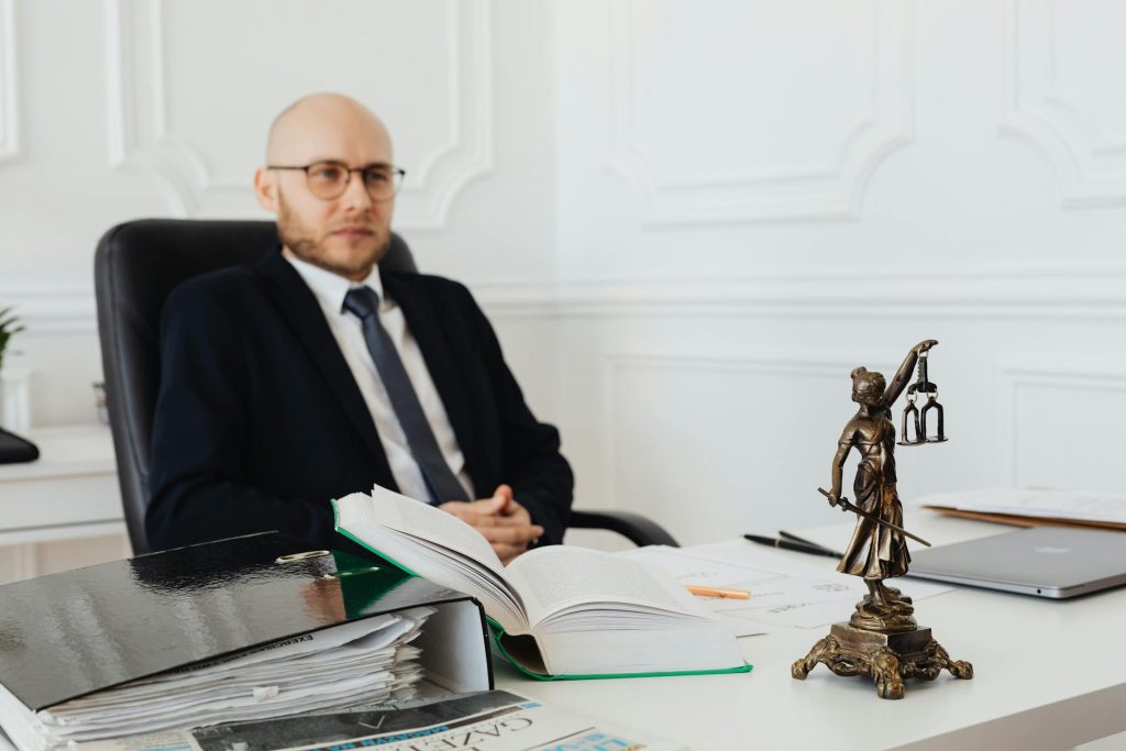 A labour lawyer addressing employment dispute issues